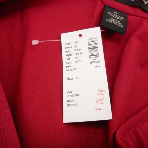 Venezia Women's size 18 Skirt Vintage NWT Short Red Cotton Blend Pockets - Picture 9 of 10